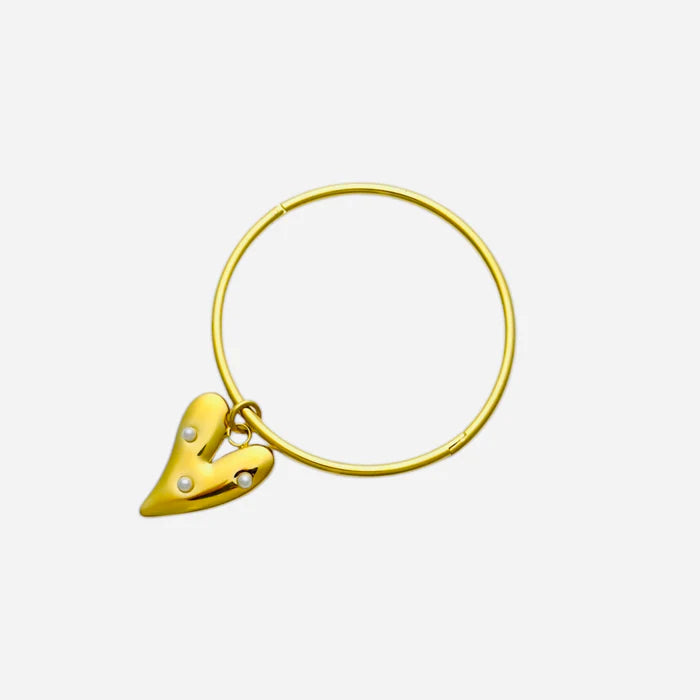 Hanging parel heart bangle