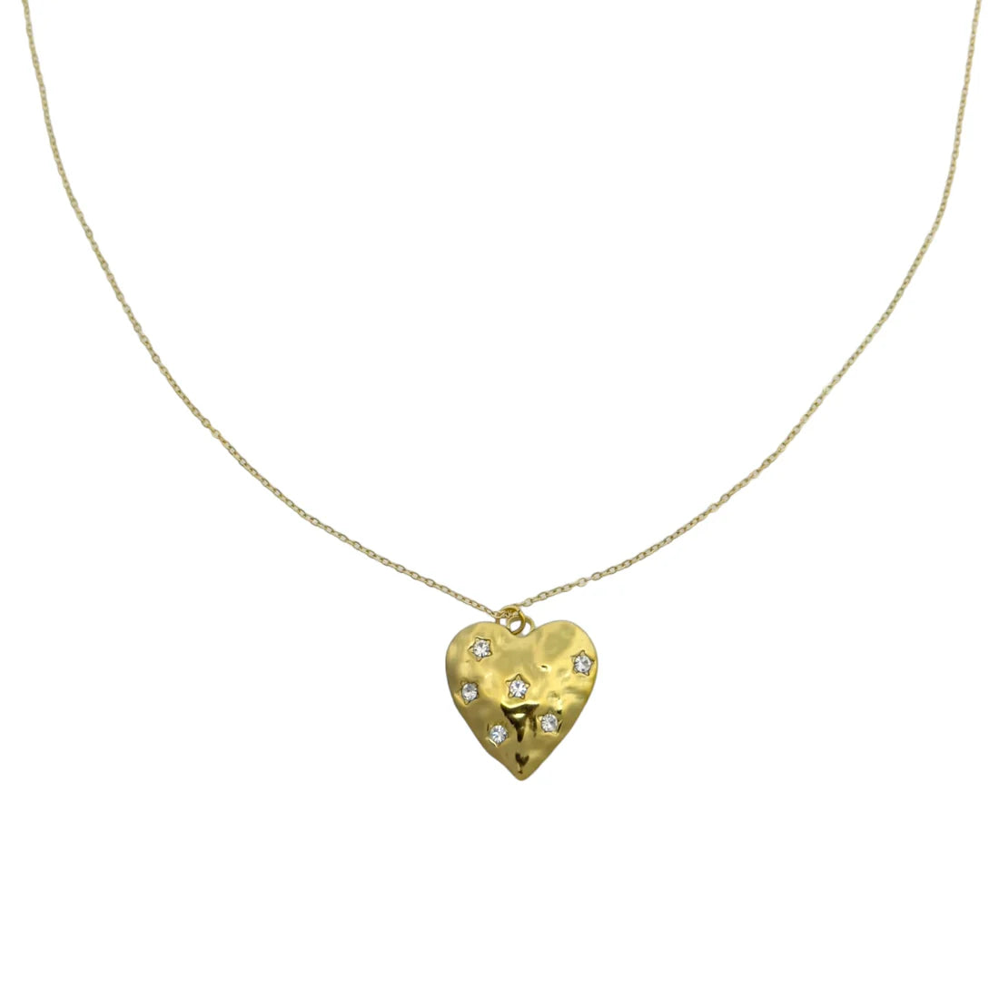 Hartjes ketting met strass
