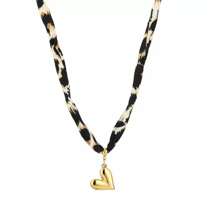 Luipaard ketting met hartje
