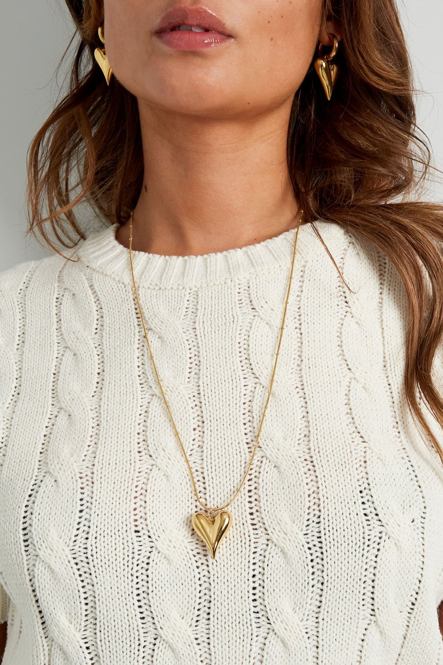 Long heart ketting