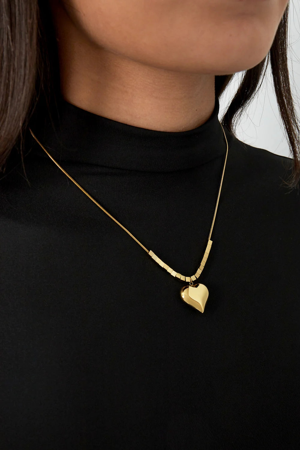 Trendy heart ketting