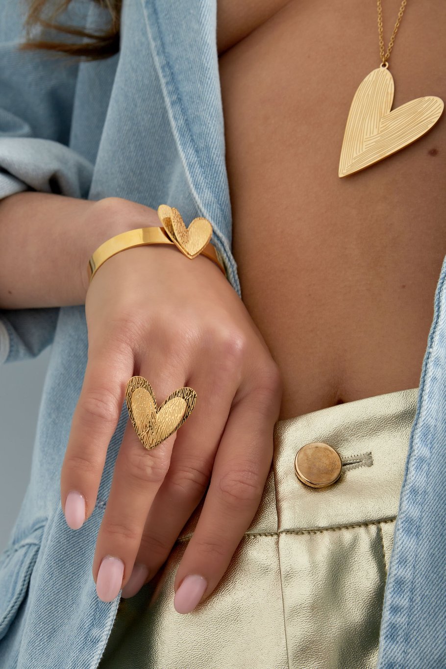 Double hearts ring