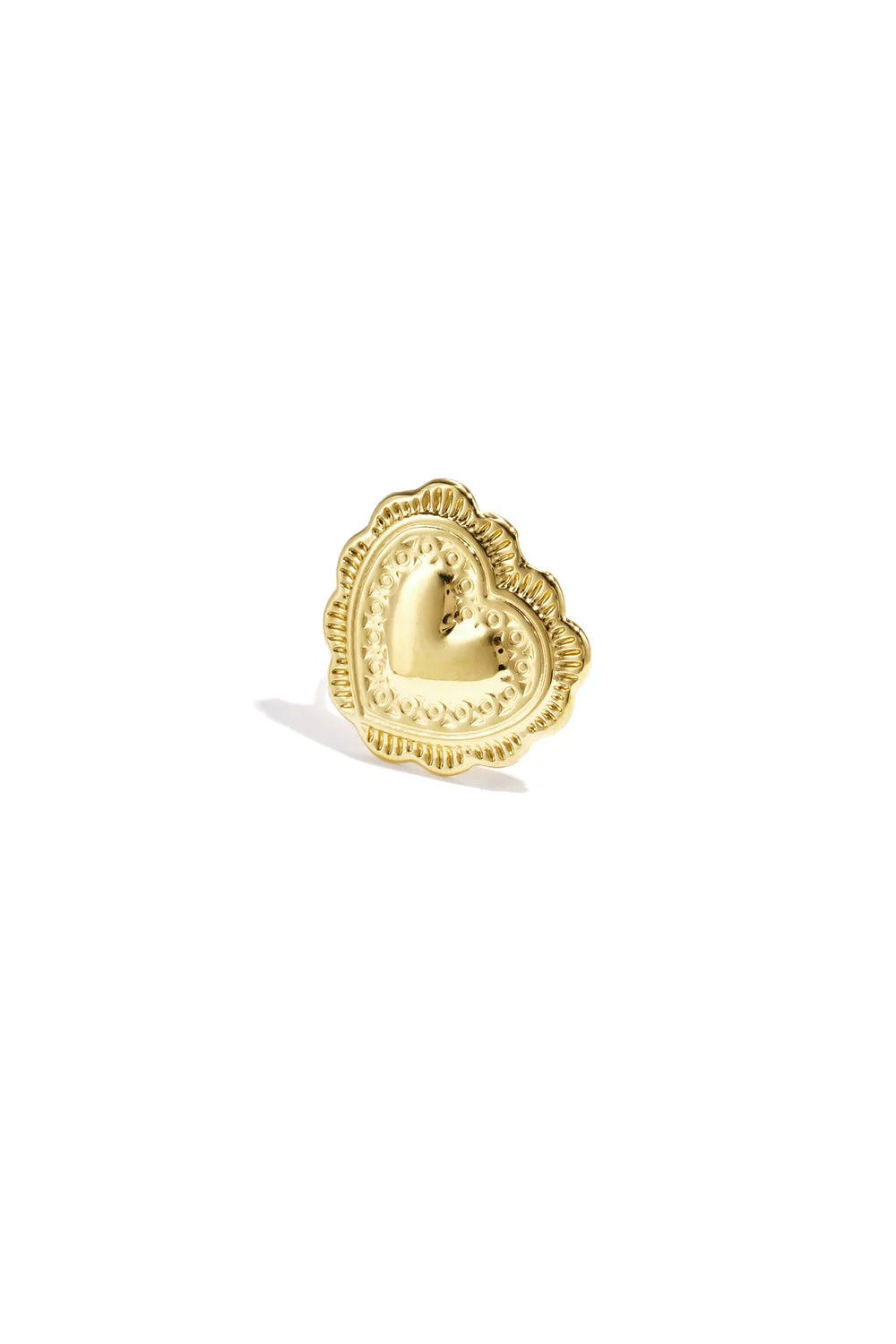 Statement heart flowery ring