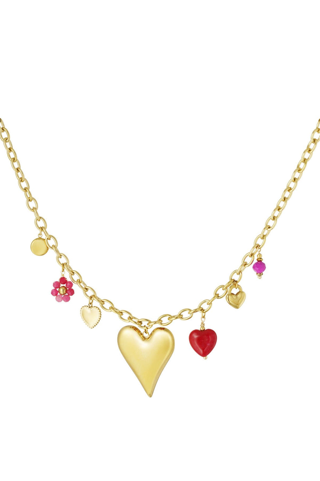 Pink charm bedelketting