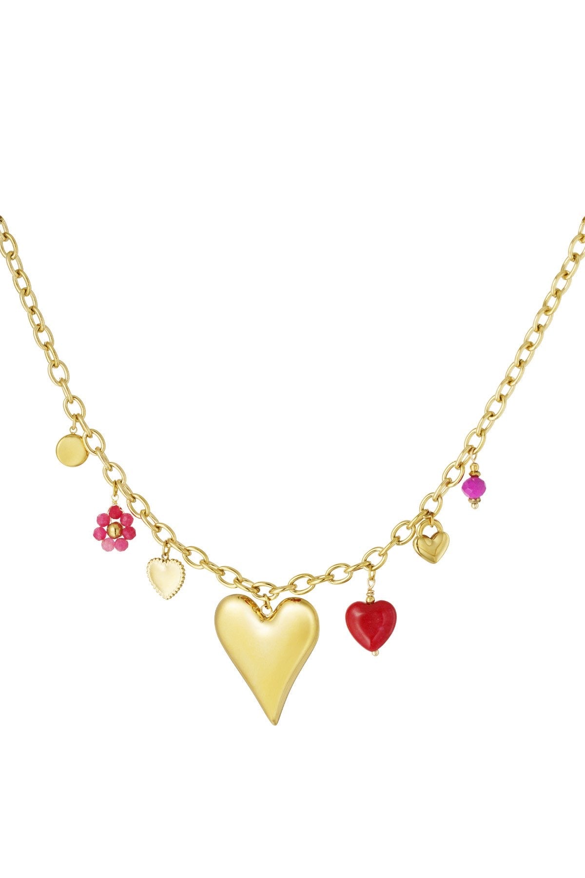 Pink charm bedelketting