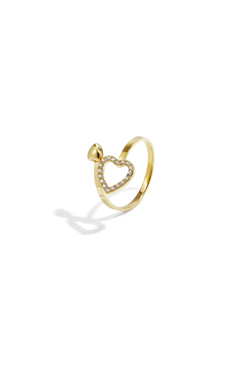 Twisted sparkle heart ring