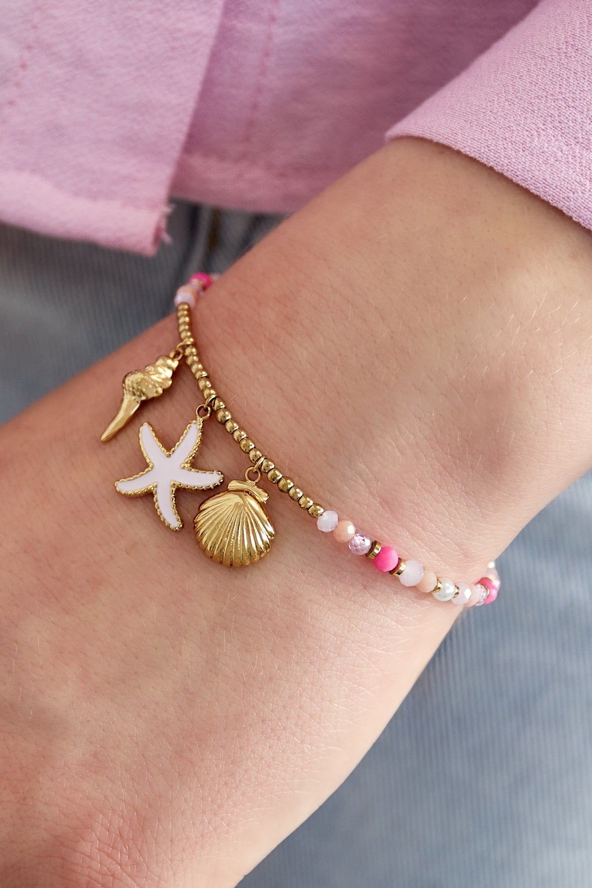 Pink beach armband