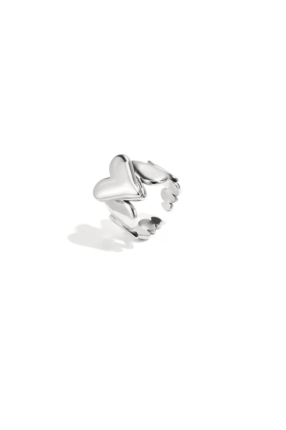 Statement multi hearts ring