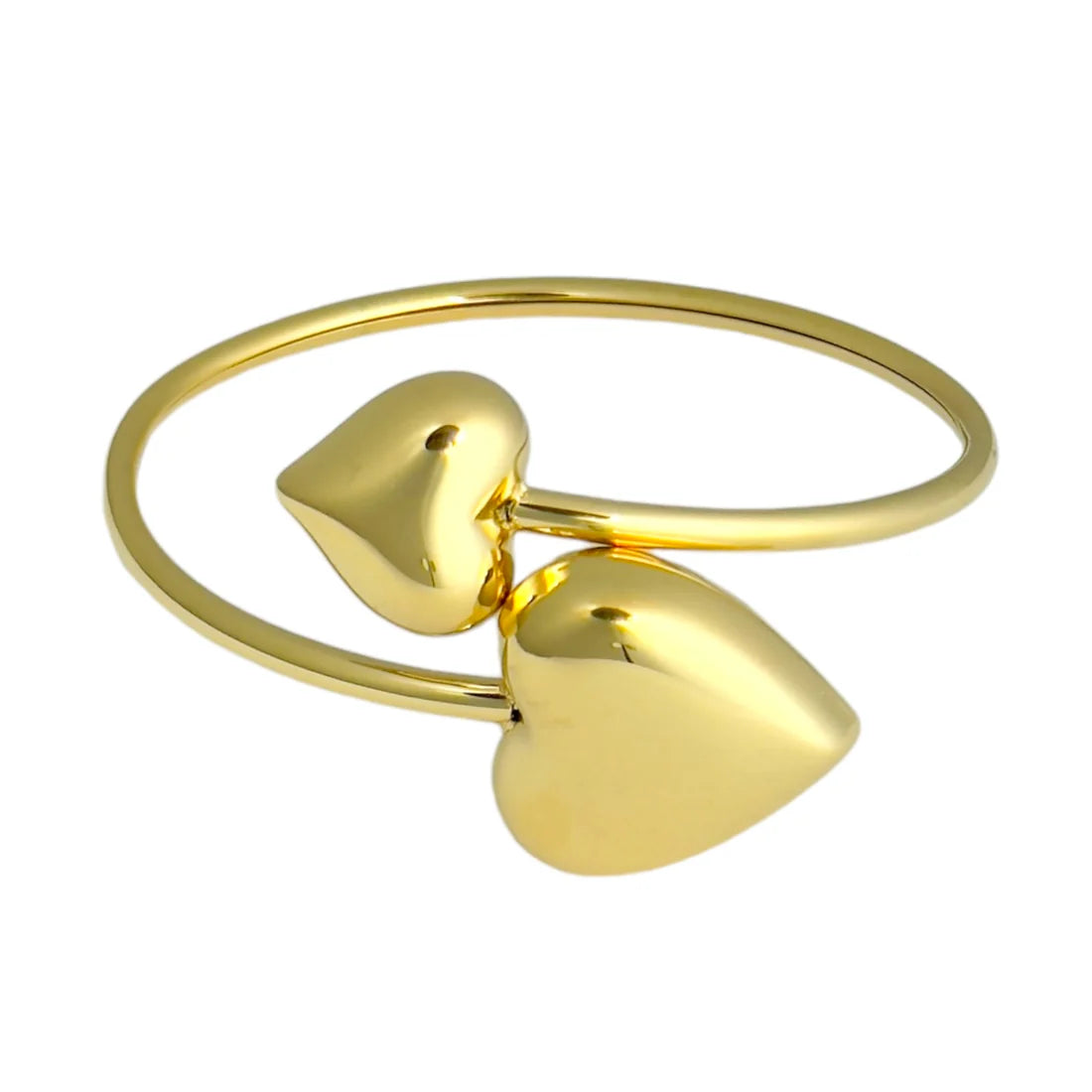 Dubbel statement hart bangle