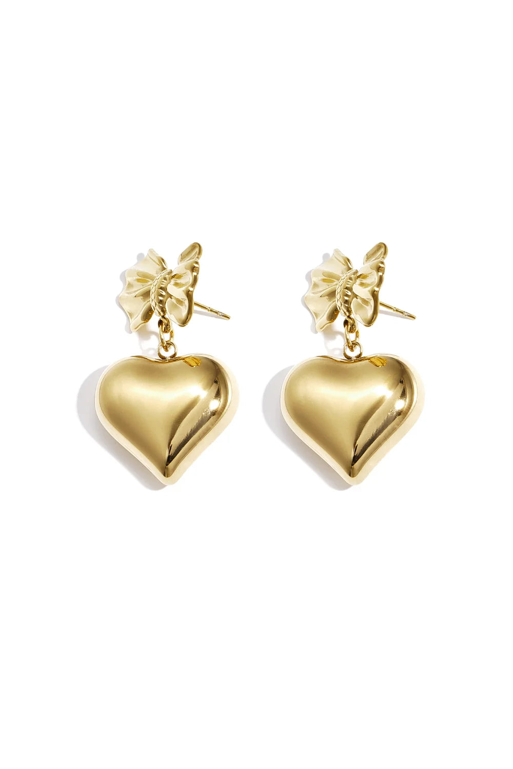 Bow heart oorbellen