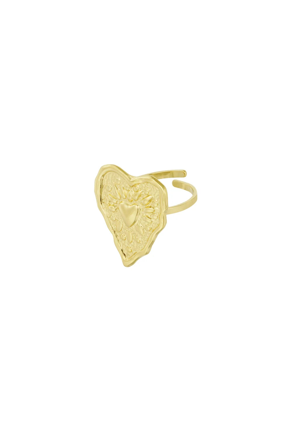 Wrinkle heart ring