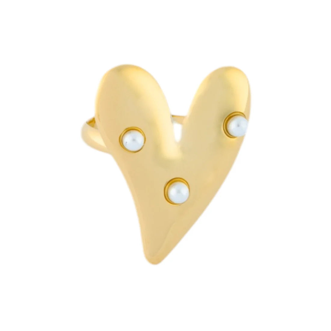 Pearly heart ring