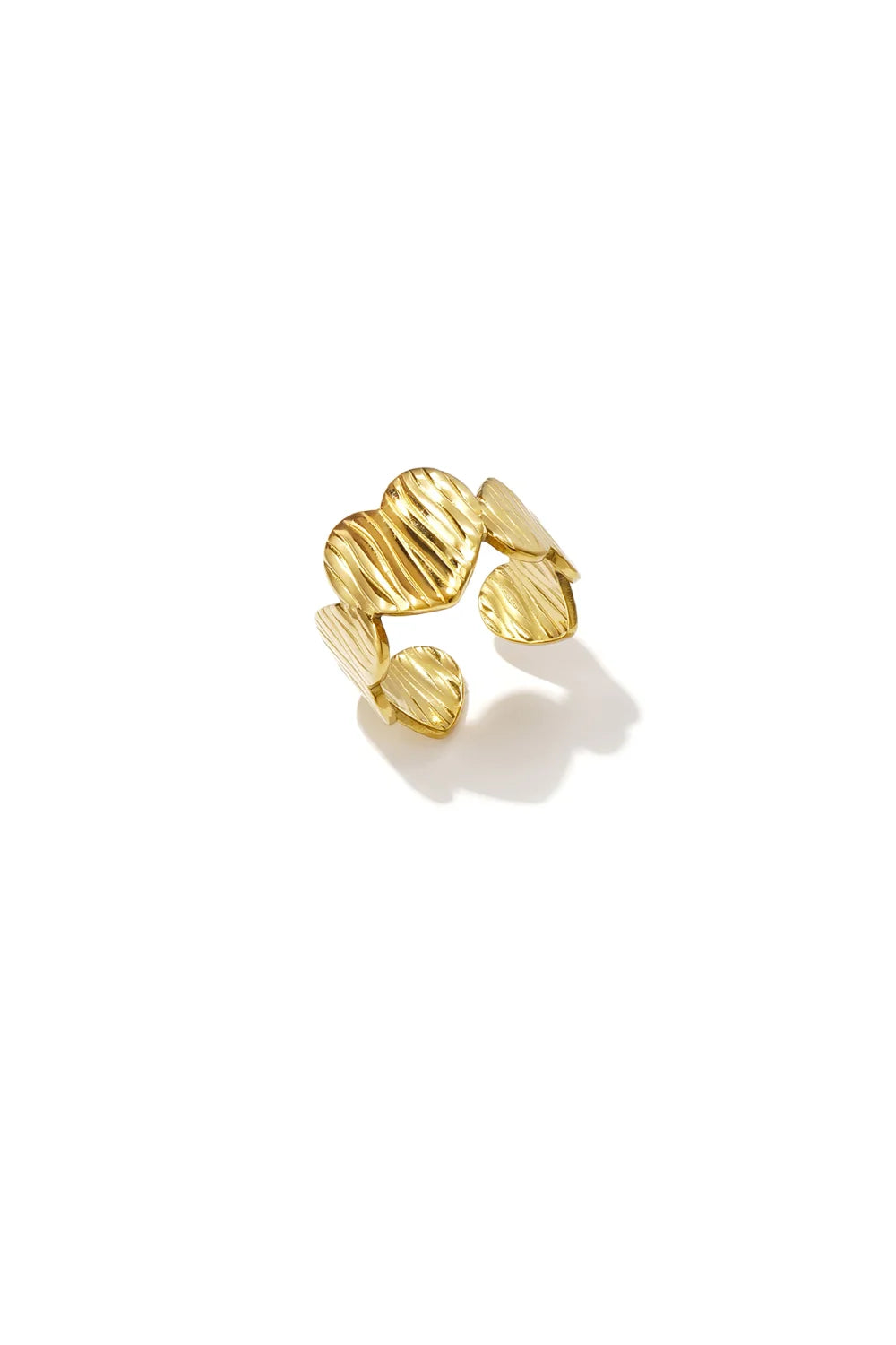 Striped hearts ring