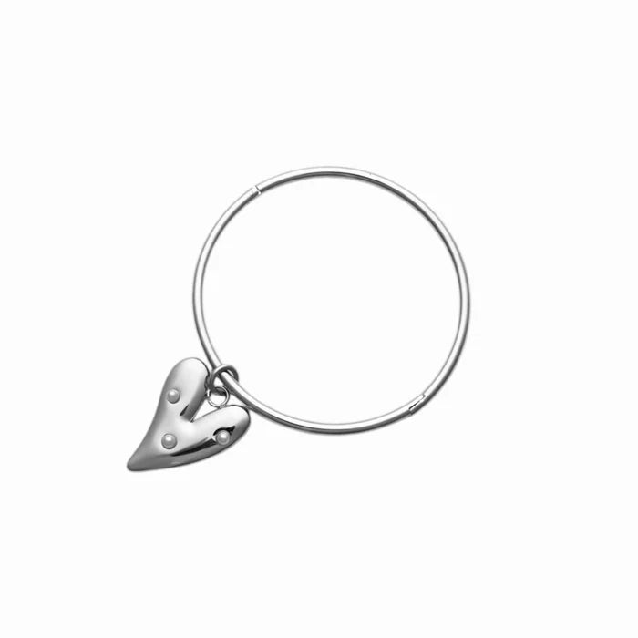 Hanging parel heart bangle