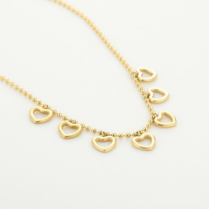 Small open hearts bedelketting