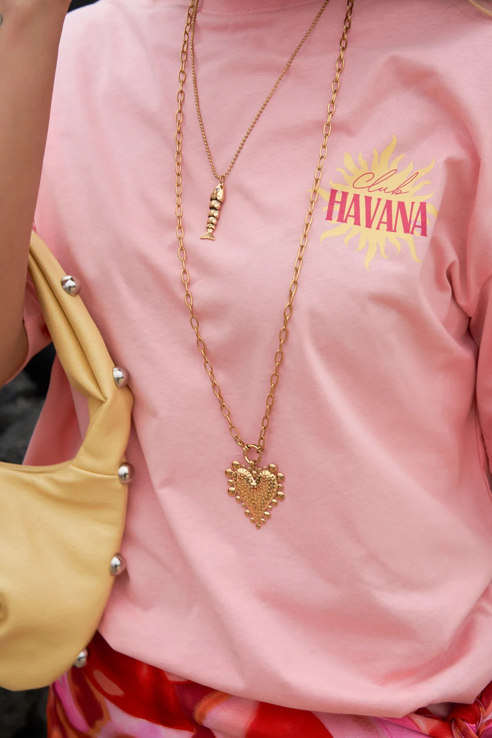 Chunky heart lange ketting