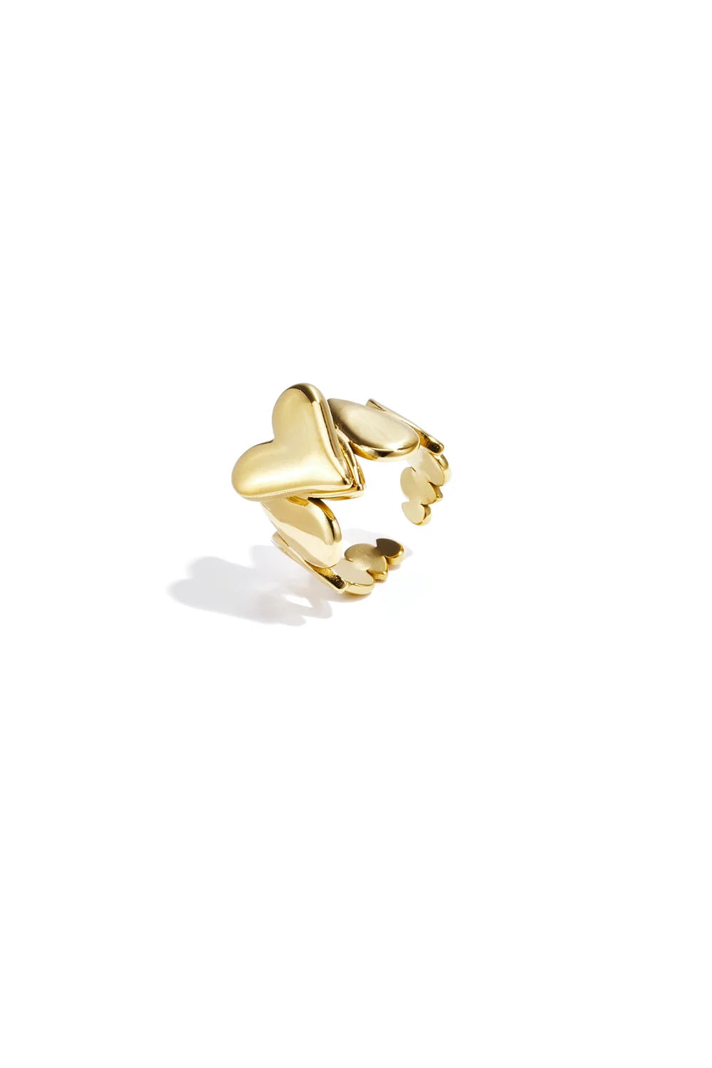 Statement multi hearts ring