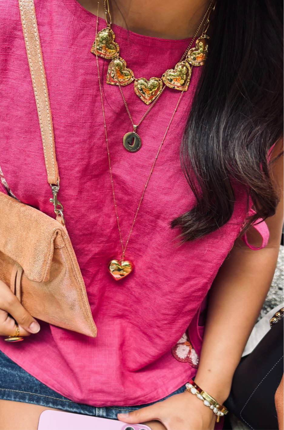 Chunky hearts ketting