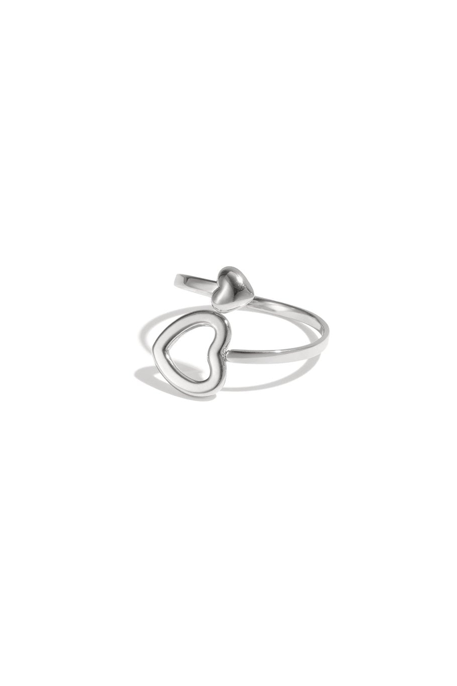 Double hearts ring