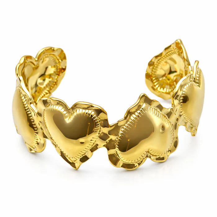 Chunky hearts bangle