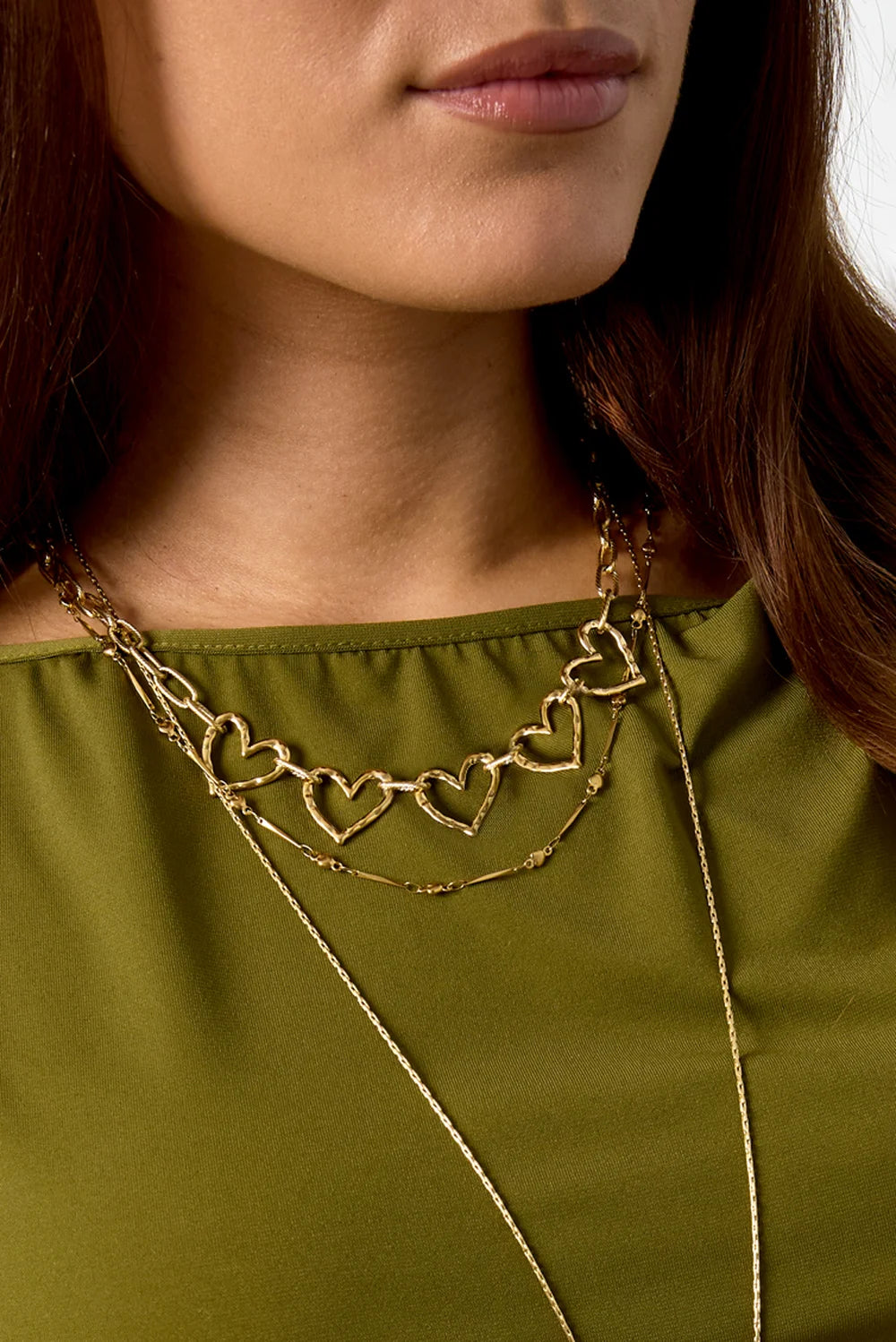 Open hearts ketting