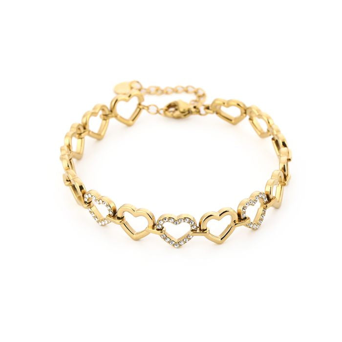 Strass heart armband