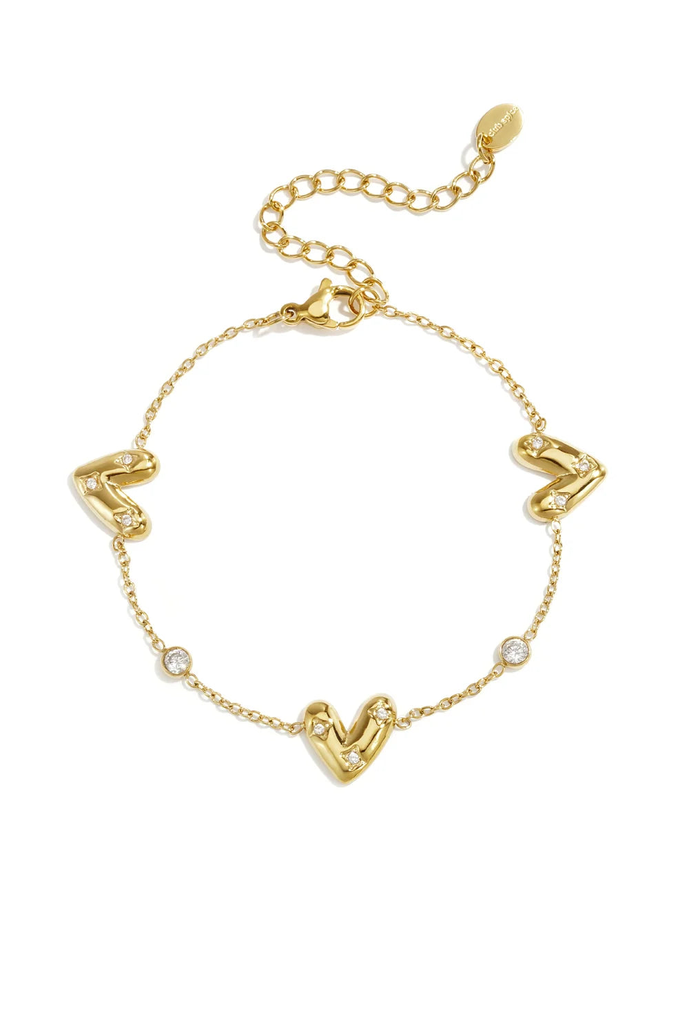 Shiny hearts armband