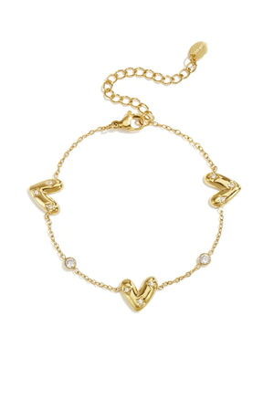 Shiny hearts armband