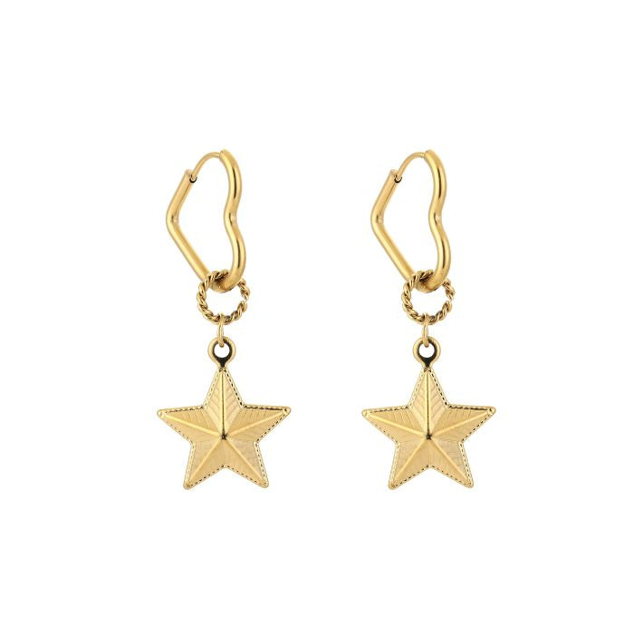 Heart & star oorbellen