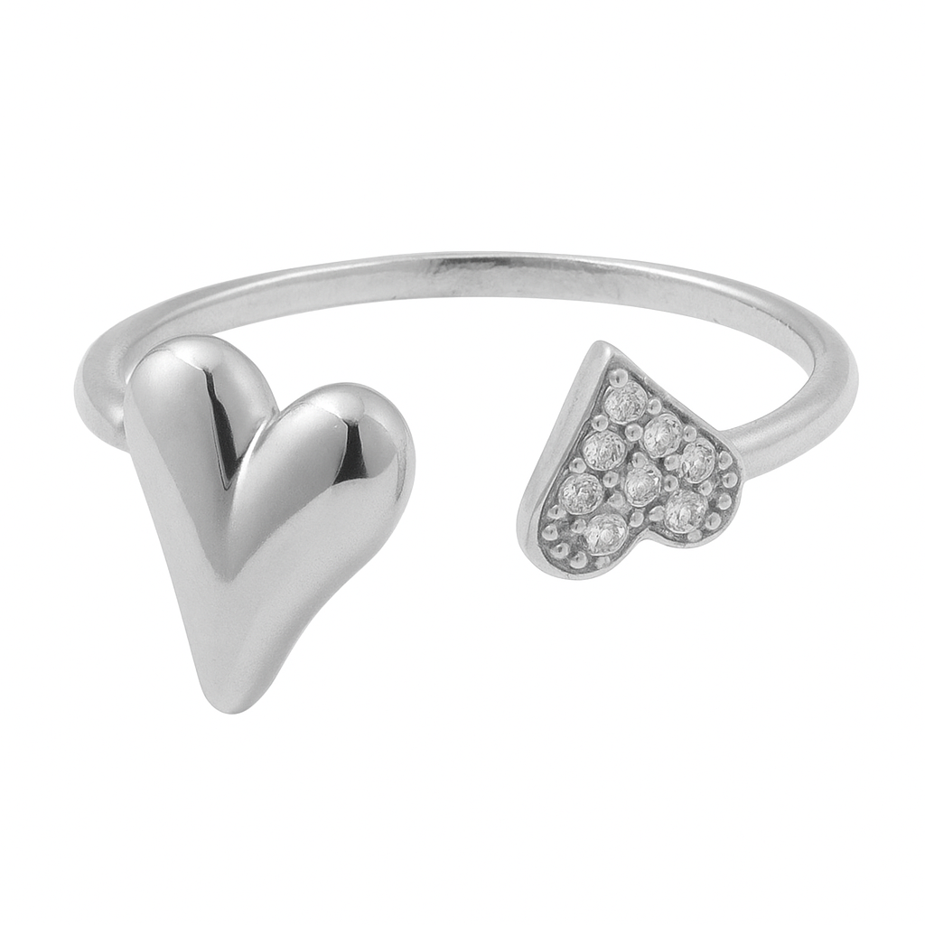 Hartjes ring met strass