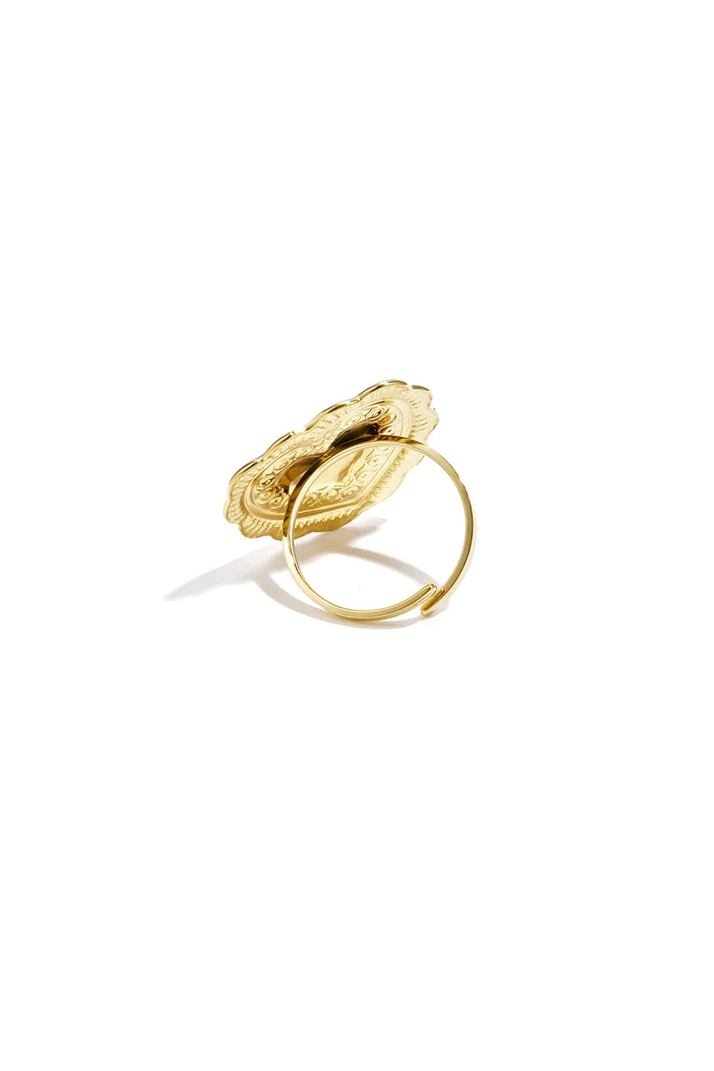 Statement heart flowery ring