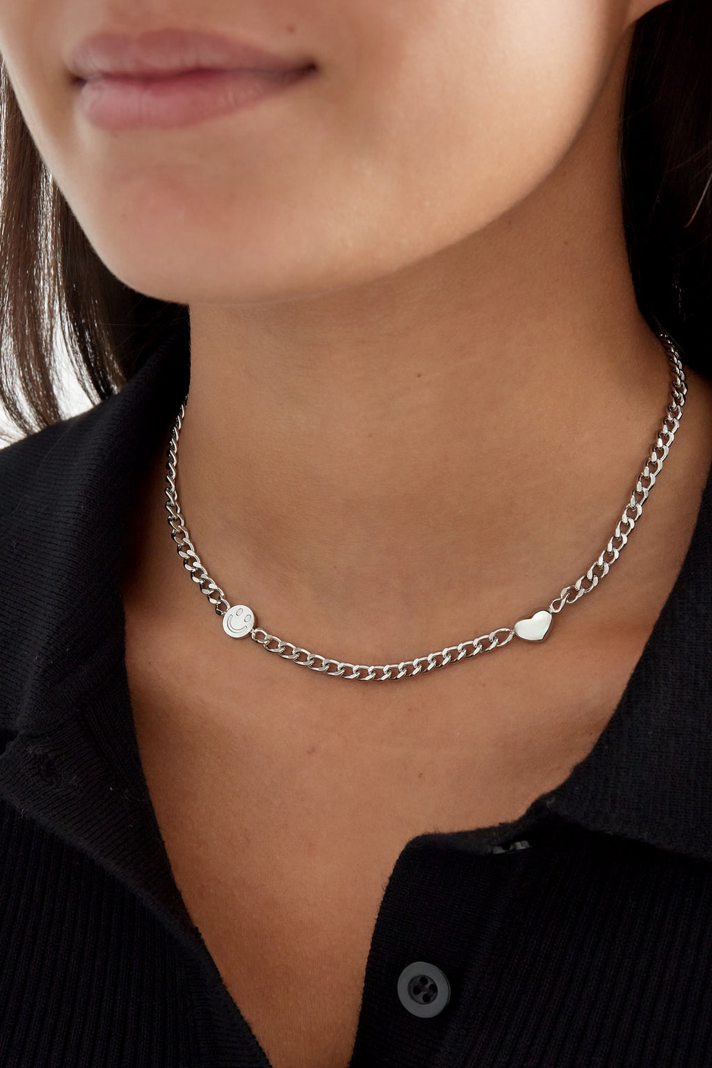 Smile & heart chain ketting