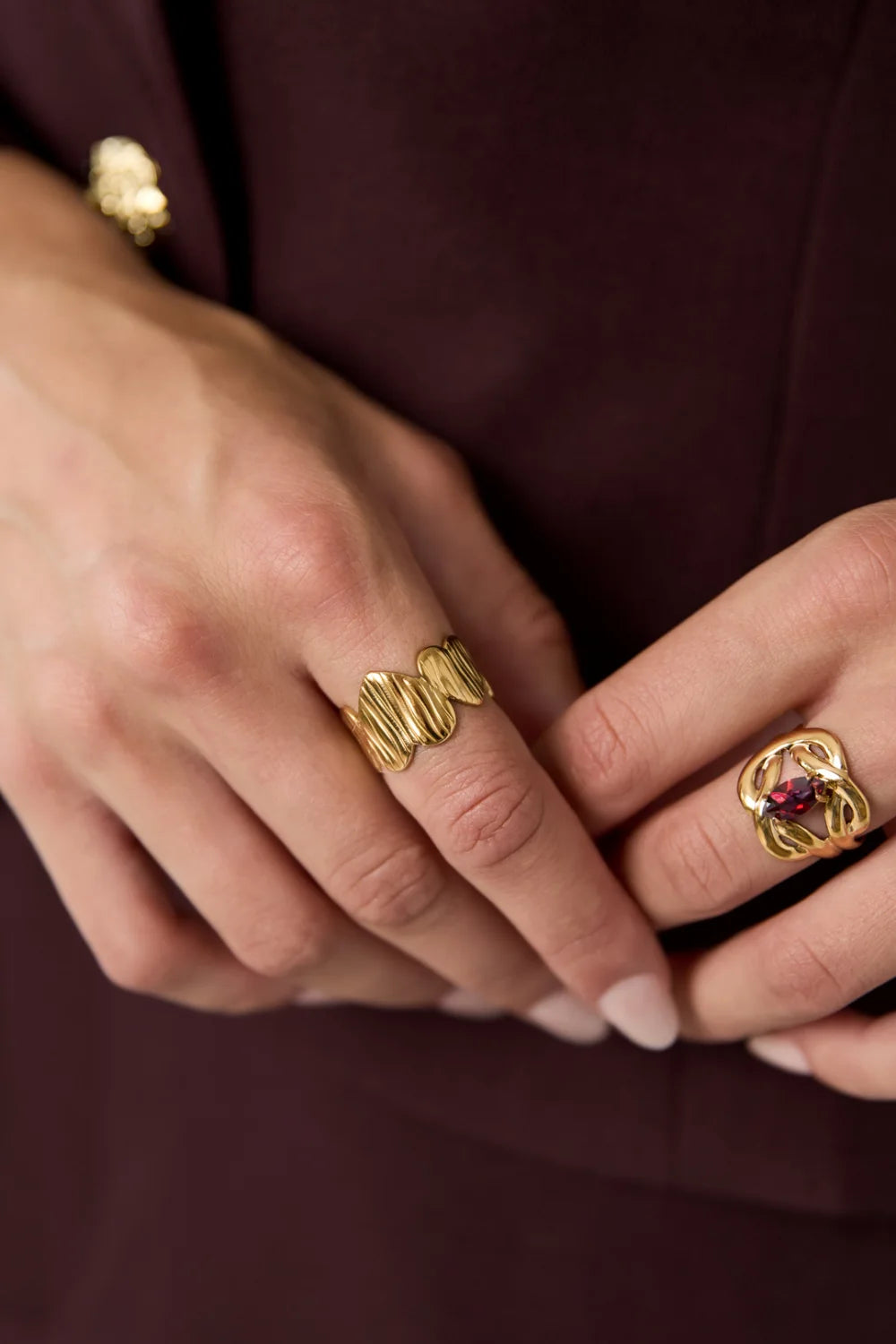 Striped hearts ring