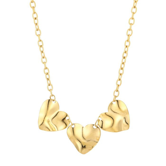 Small statement triple hearts ketting