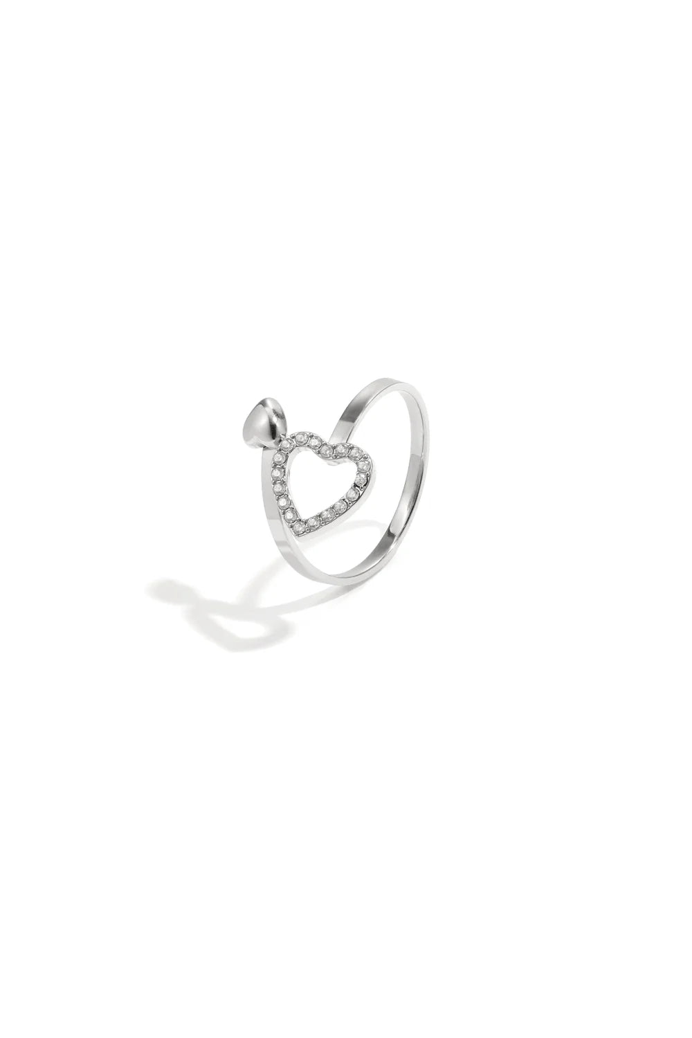 Twisted sparkle heart ring