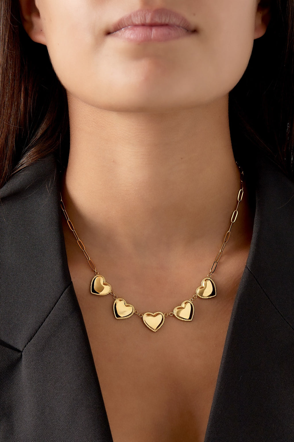 Small heart studs ketting