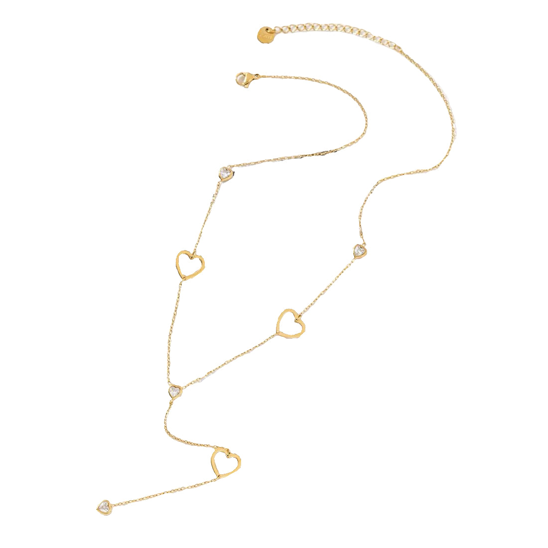 Open hearts Y ketting