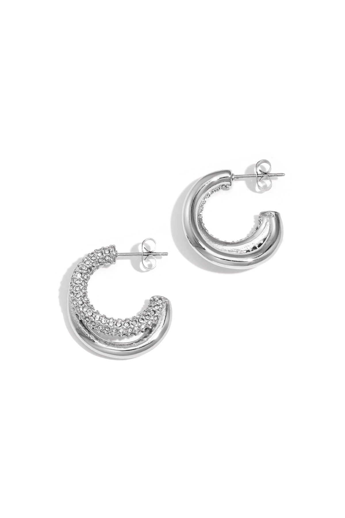 Sparkle double hoops