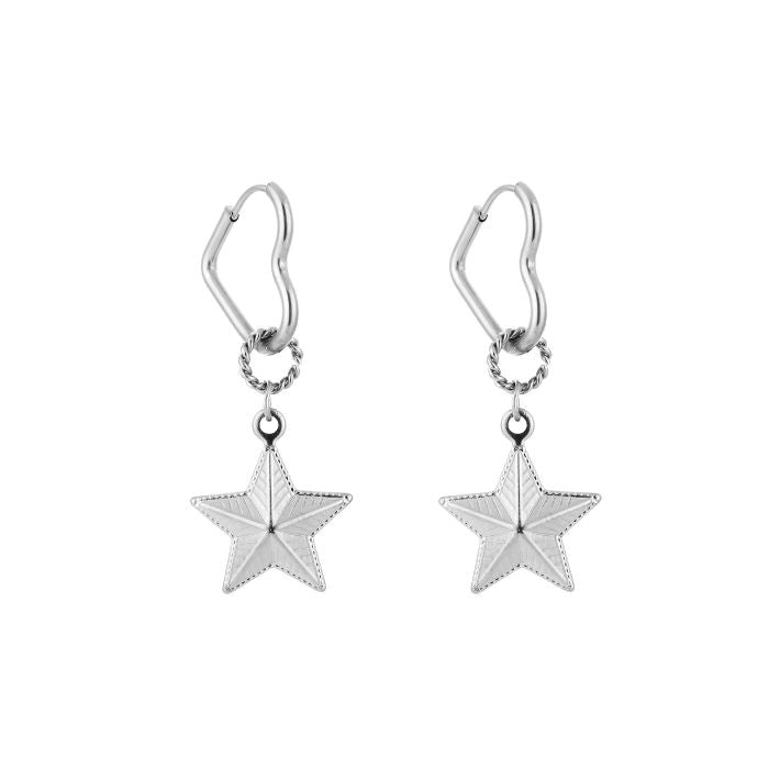 Heart & star oorbellen