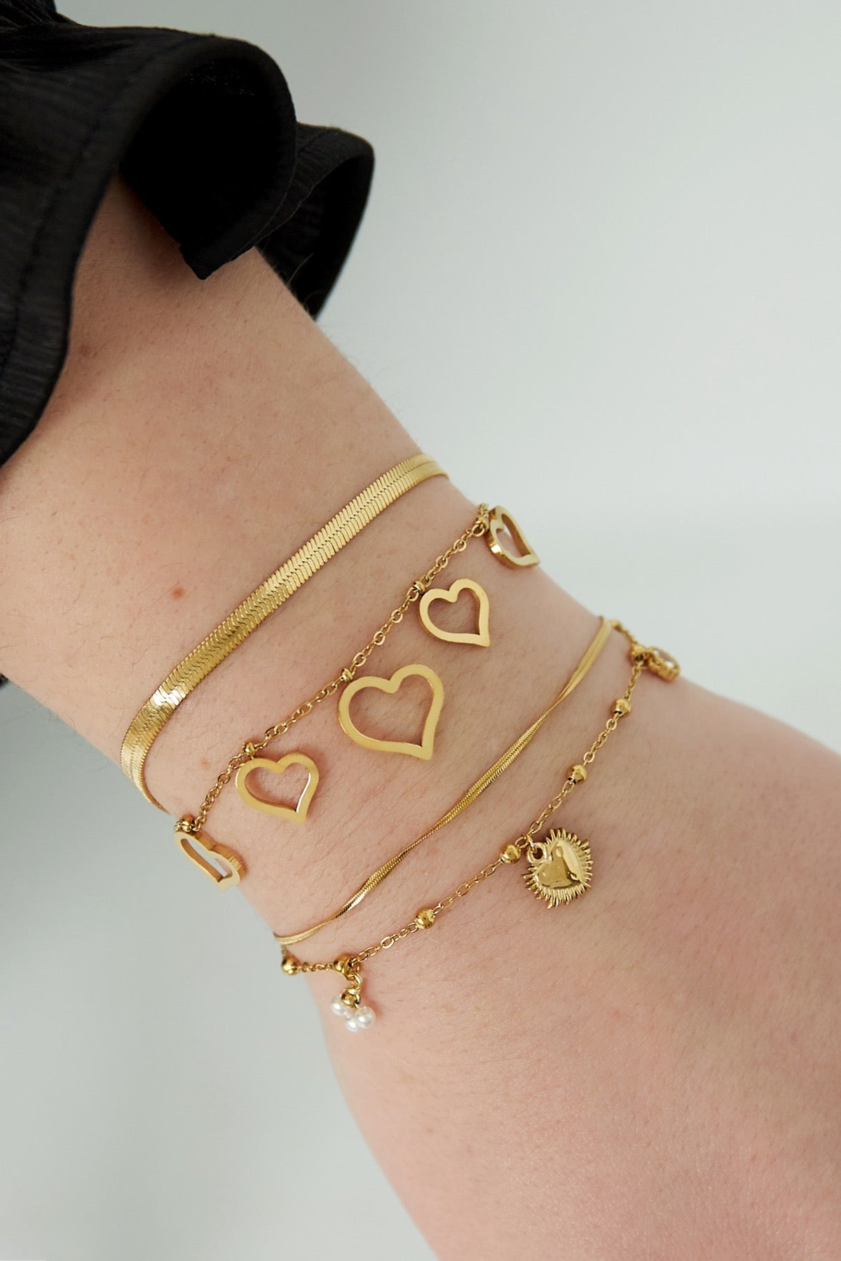 Layerd heart armband