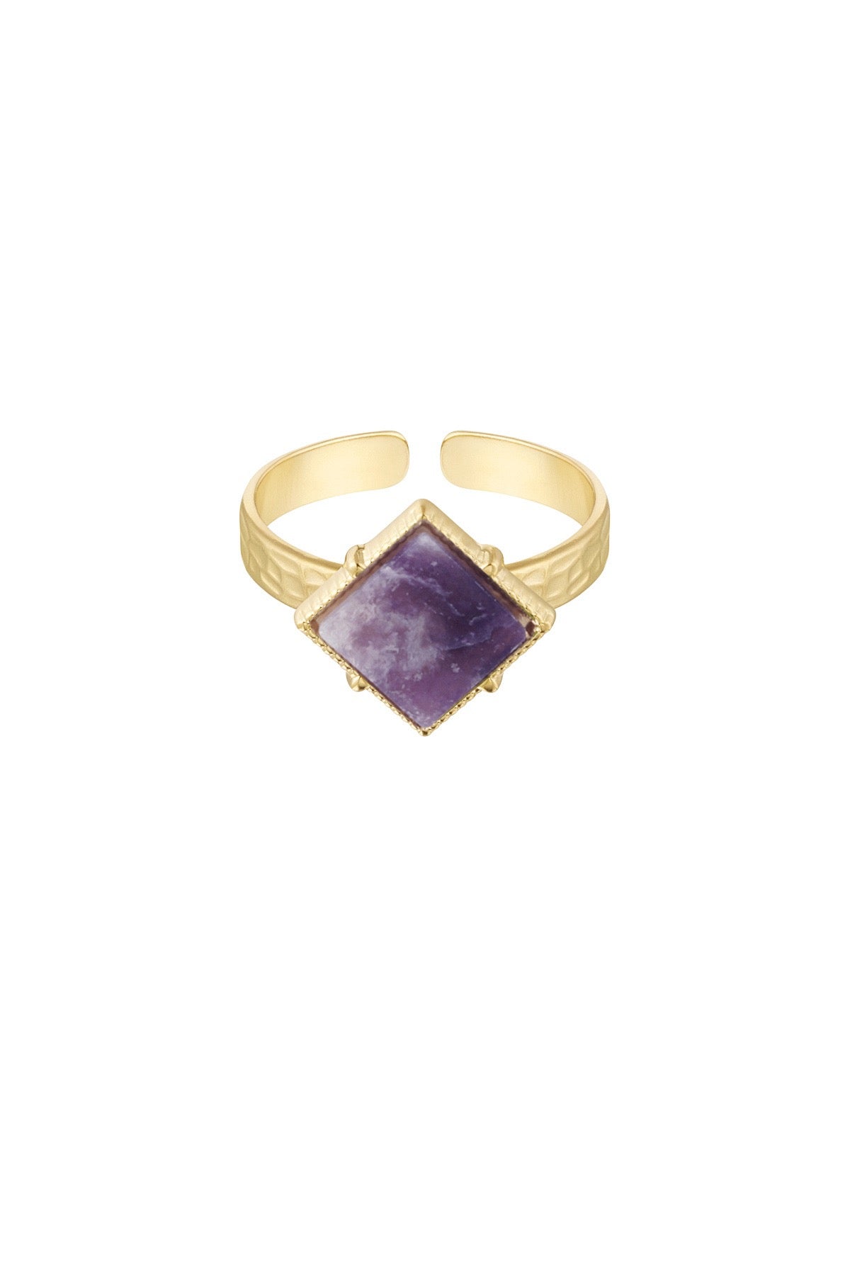 Ruit natuursteen ring