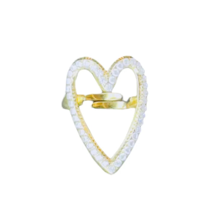 Statement open strass harten ring