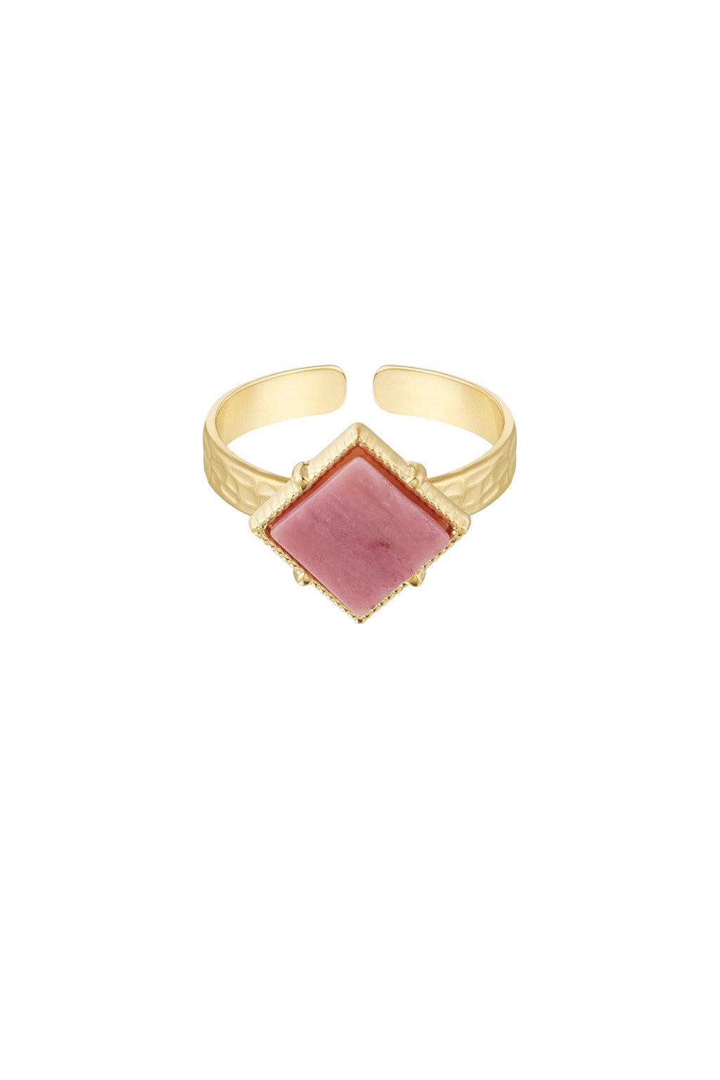 Ruit natuursteen ring