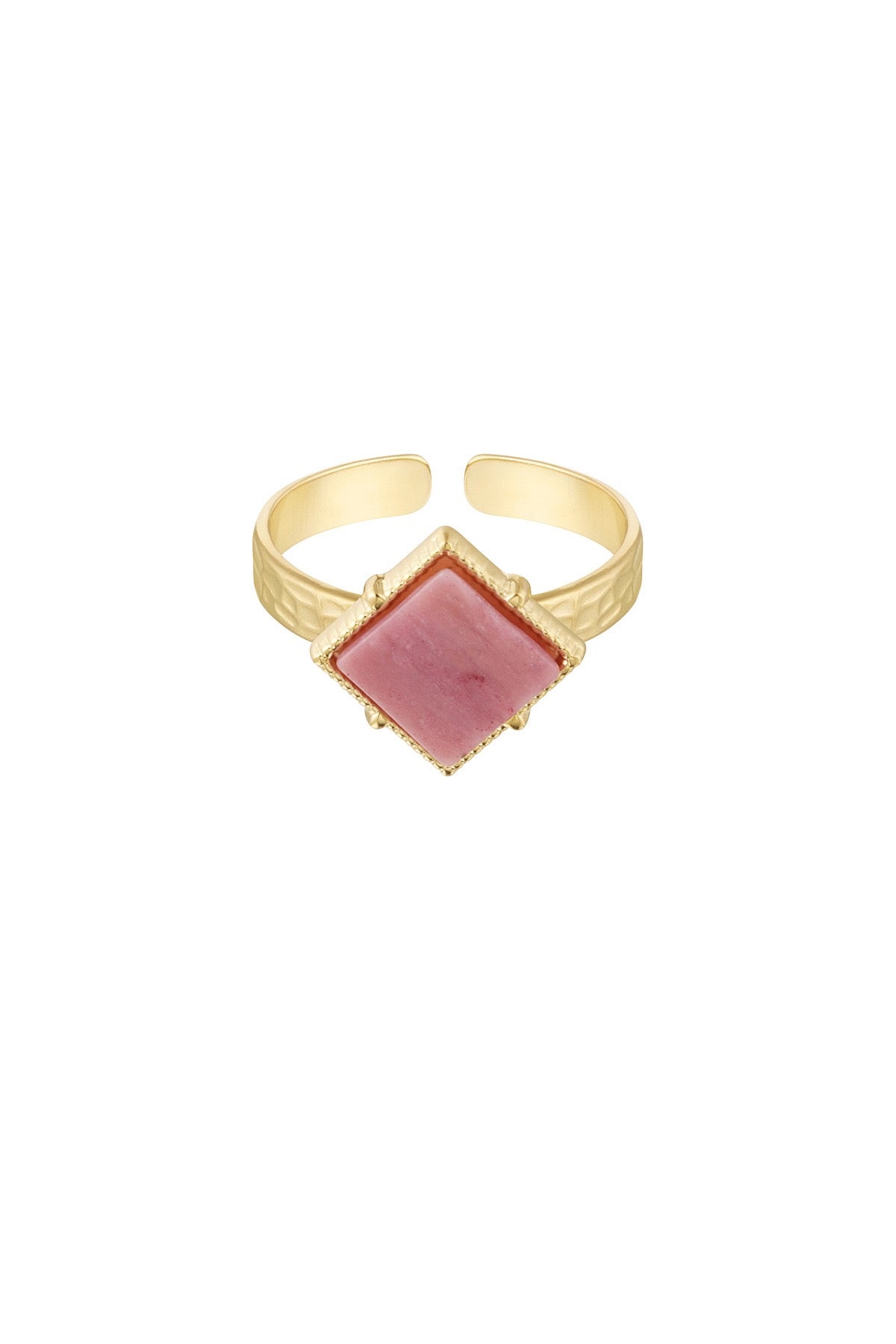 Ruit natuursteen ring
