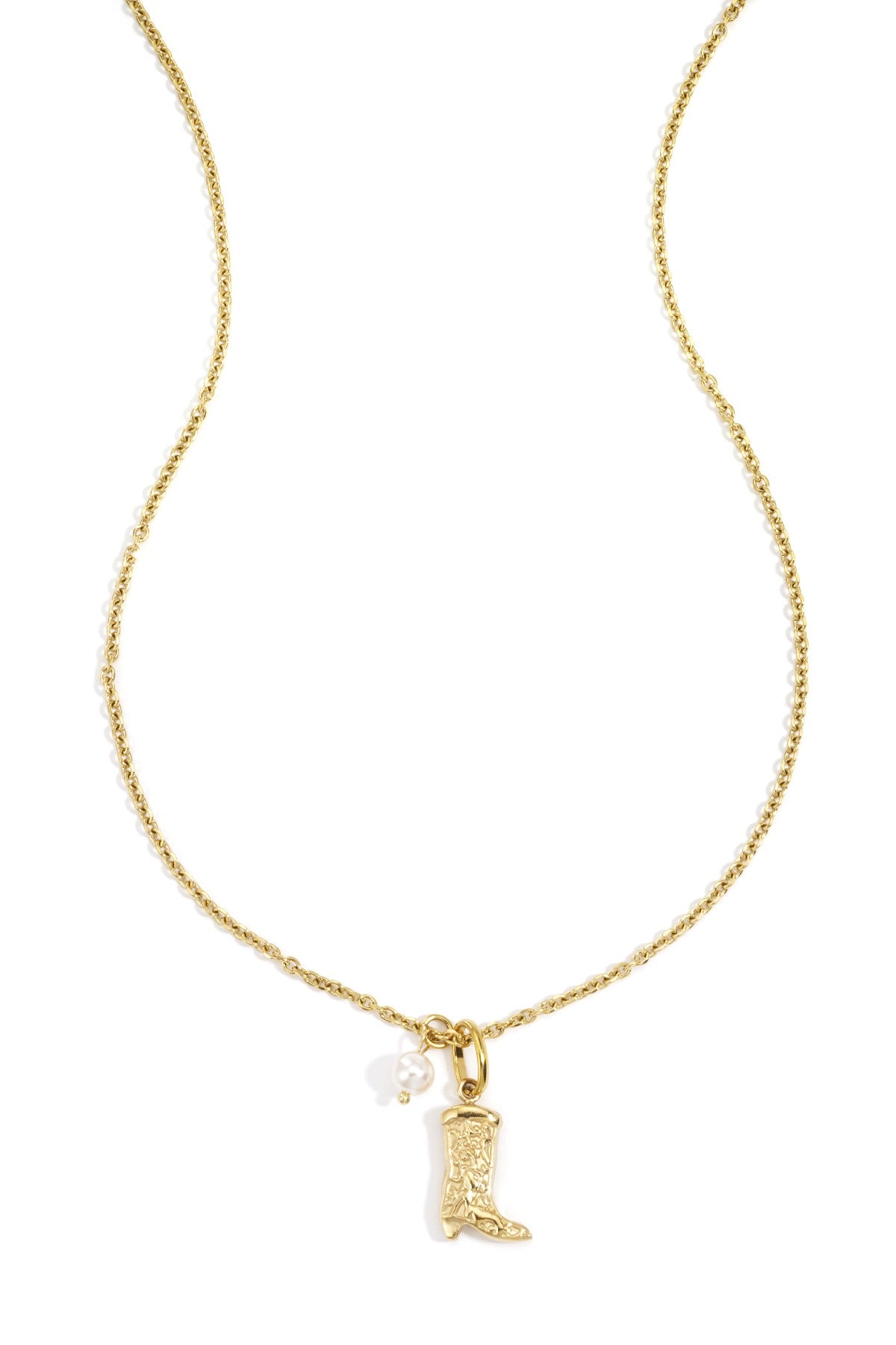 Boot & pearl ketting