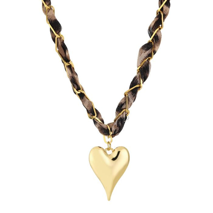 Stoffen ketting heart