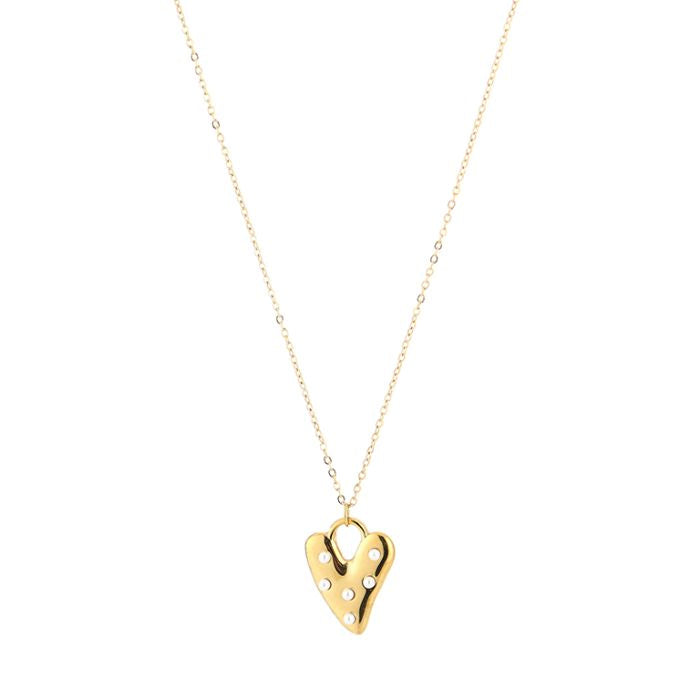 Small pearly heart ketting