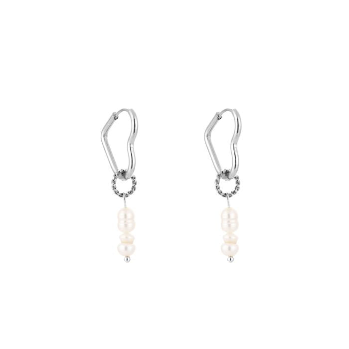 Hearts & pearls oorbellen