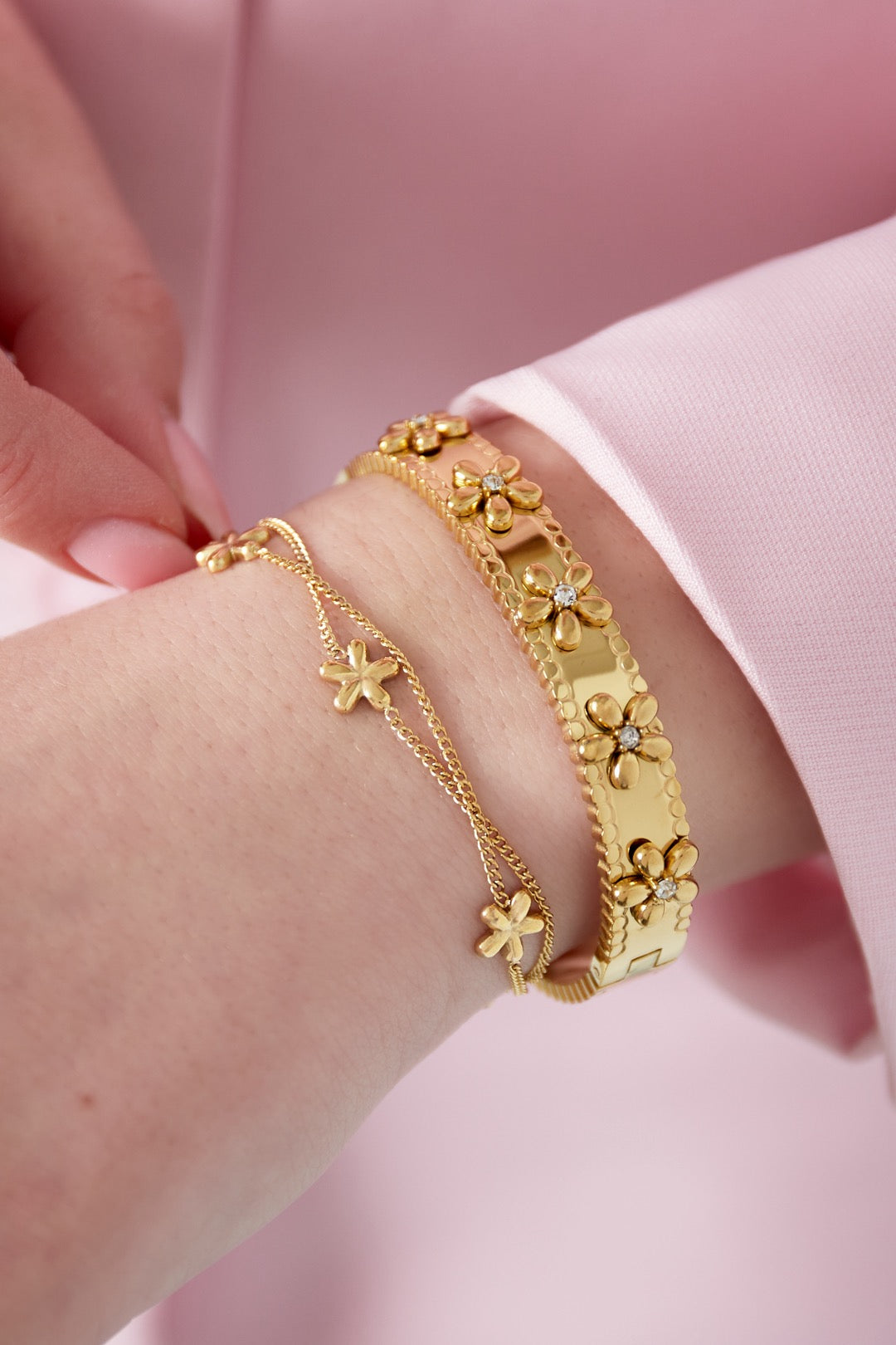 Double flowers armband