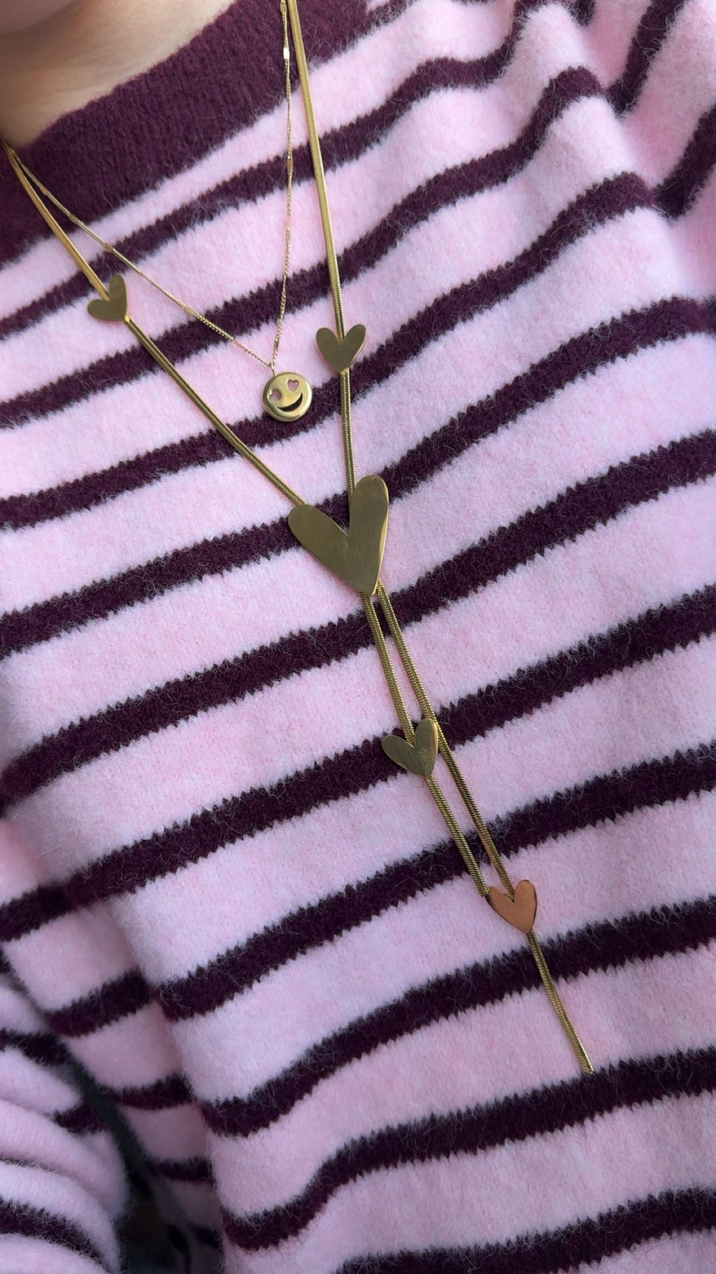 Multi hearts lange ketting